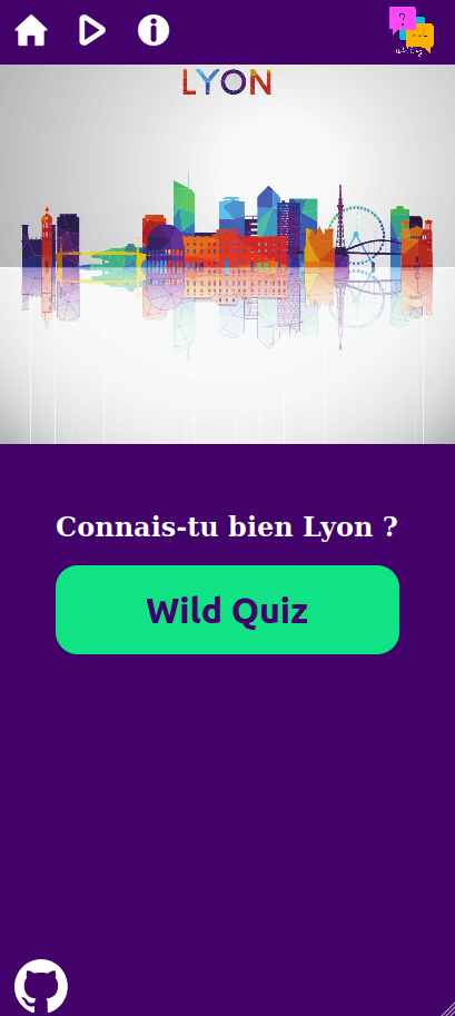 First project carried done over 15 days during my training at the Wild Code School. Creation of a quiz on Lyon.